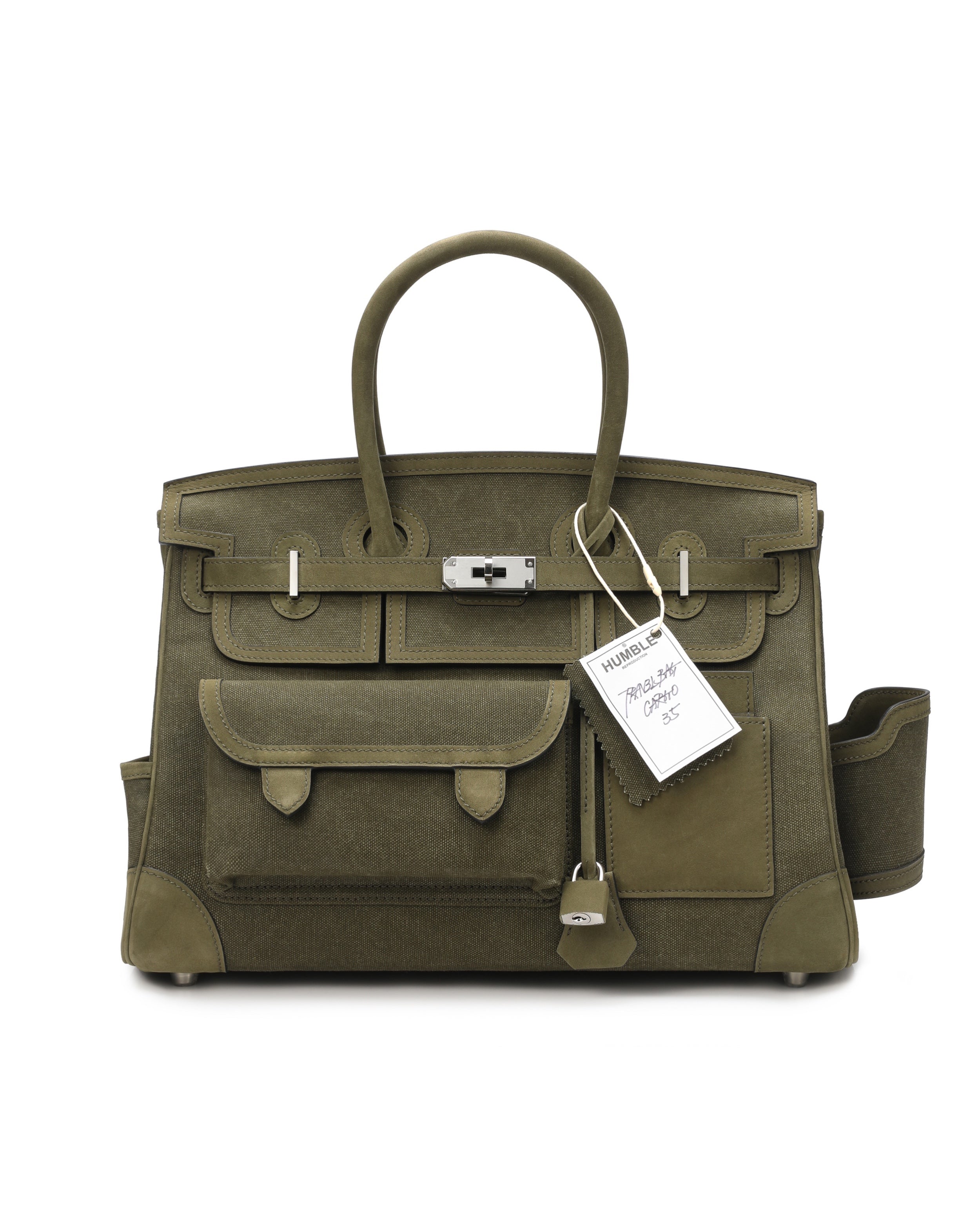 Hermes Travel Cargo Handbags Travel Bag Cargo 35 Khaki