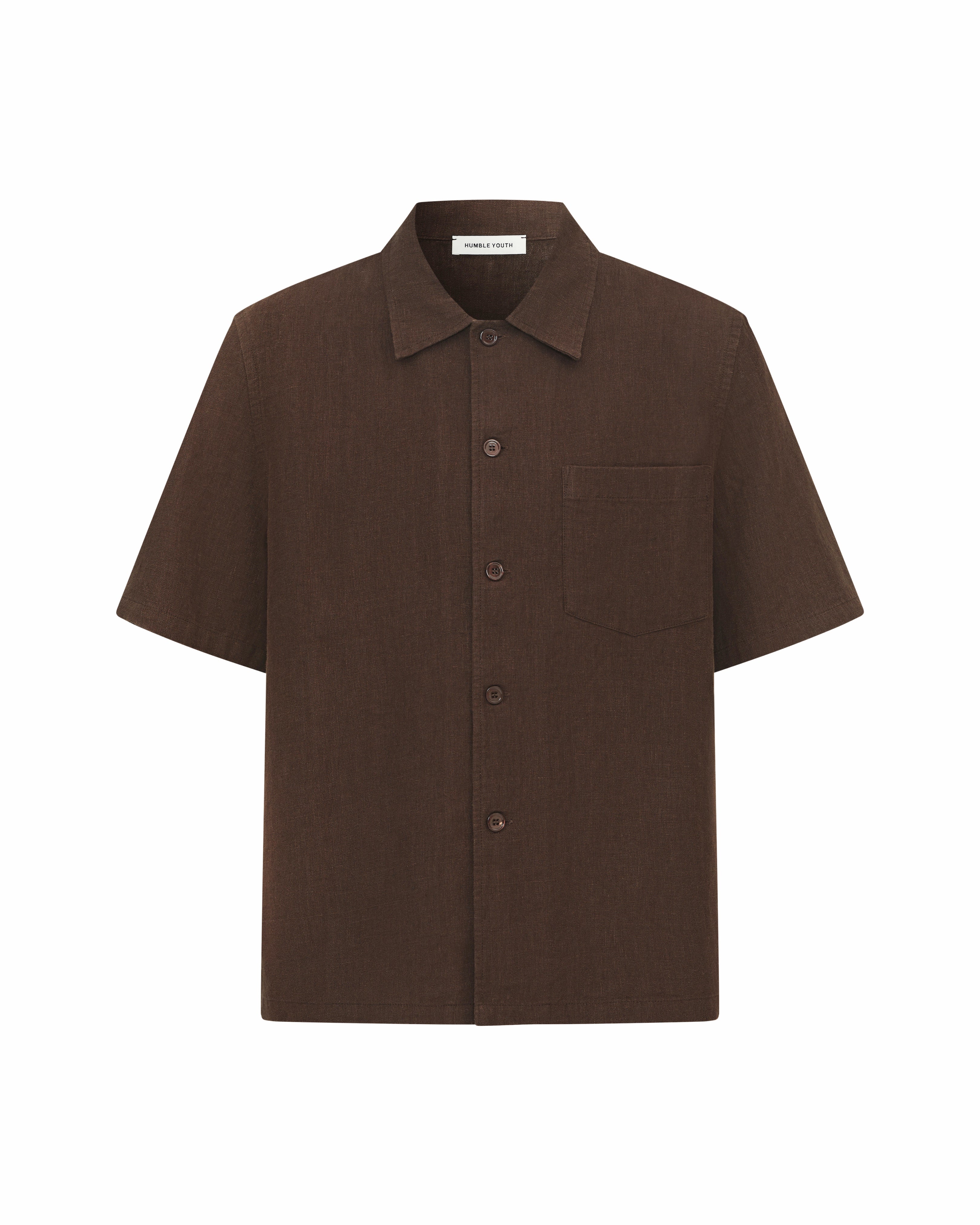 Boxy Short-Sleeve Shirt Brown