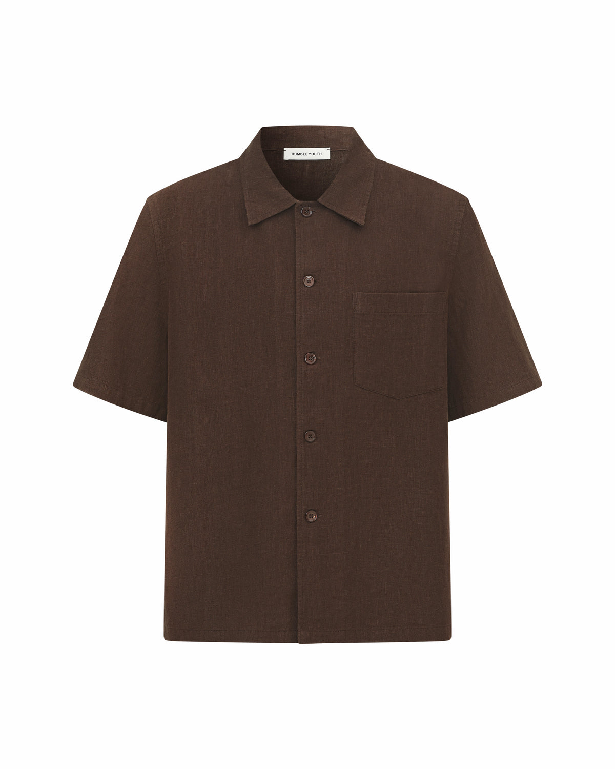 Boxy Short-Sleeve Shirt Brown