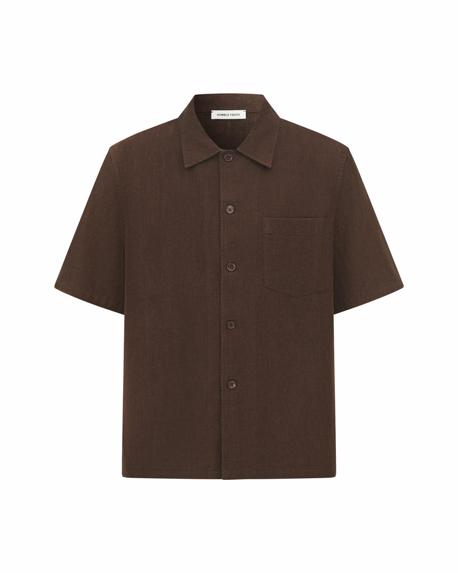 Boxy Short-Sleeve Shirt Brown