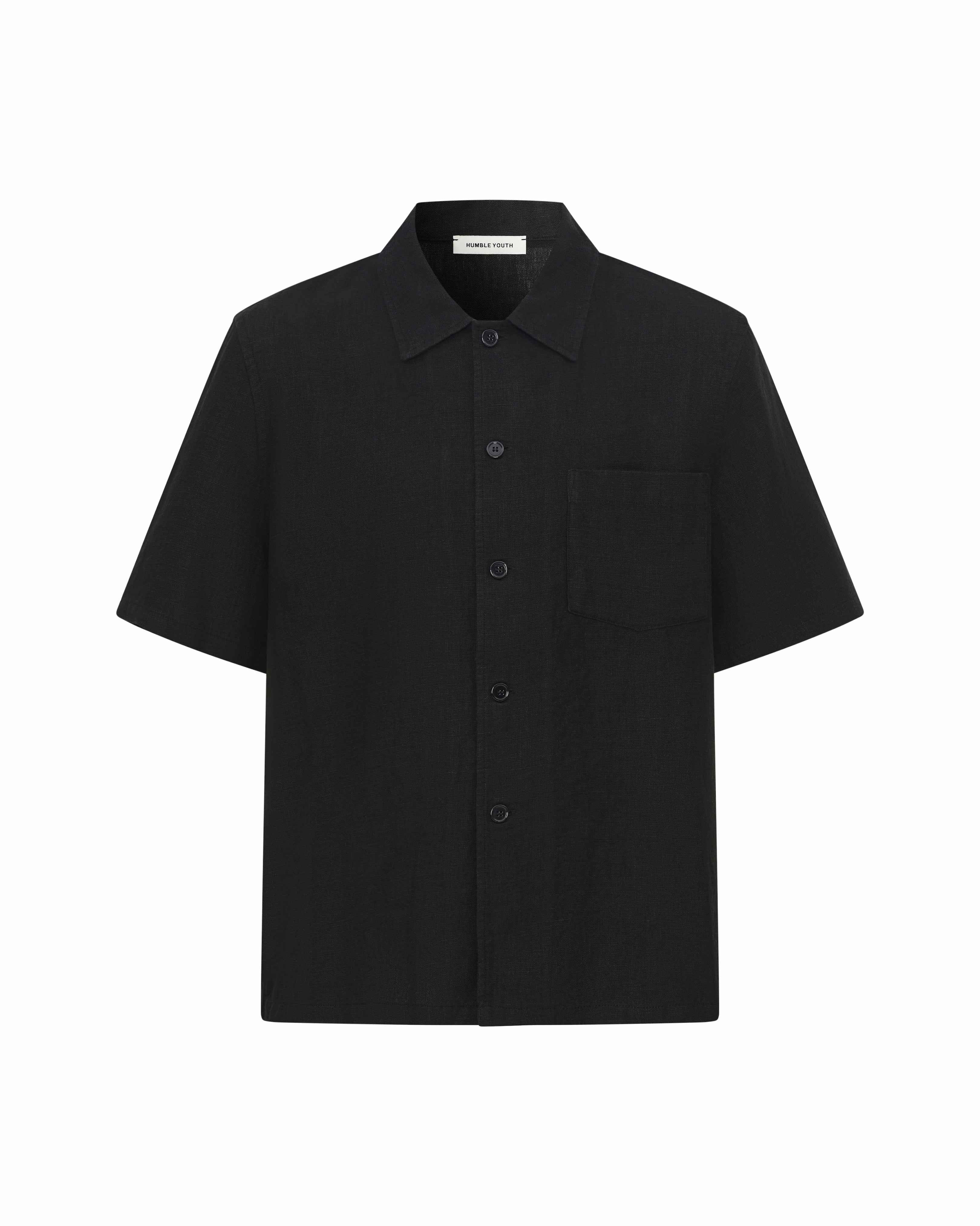 Boxy Short-Sleeve Shirt Black