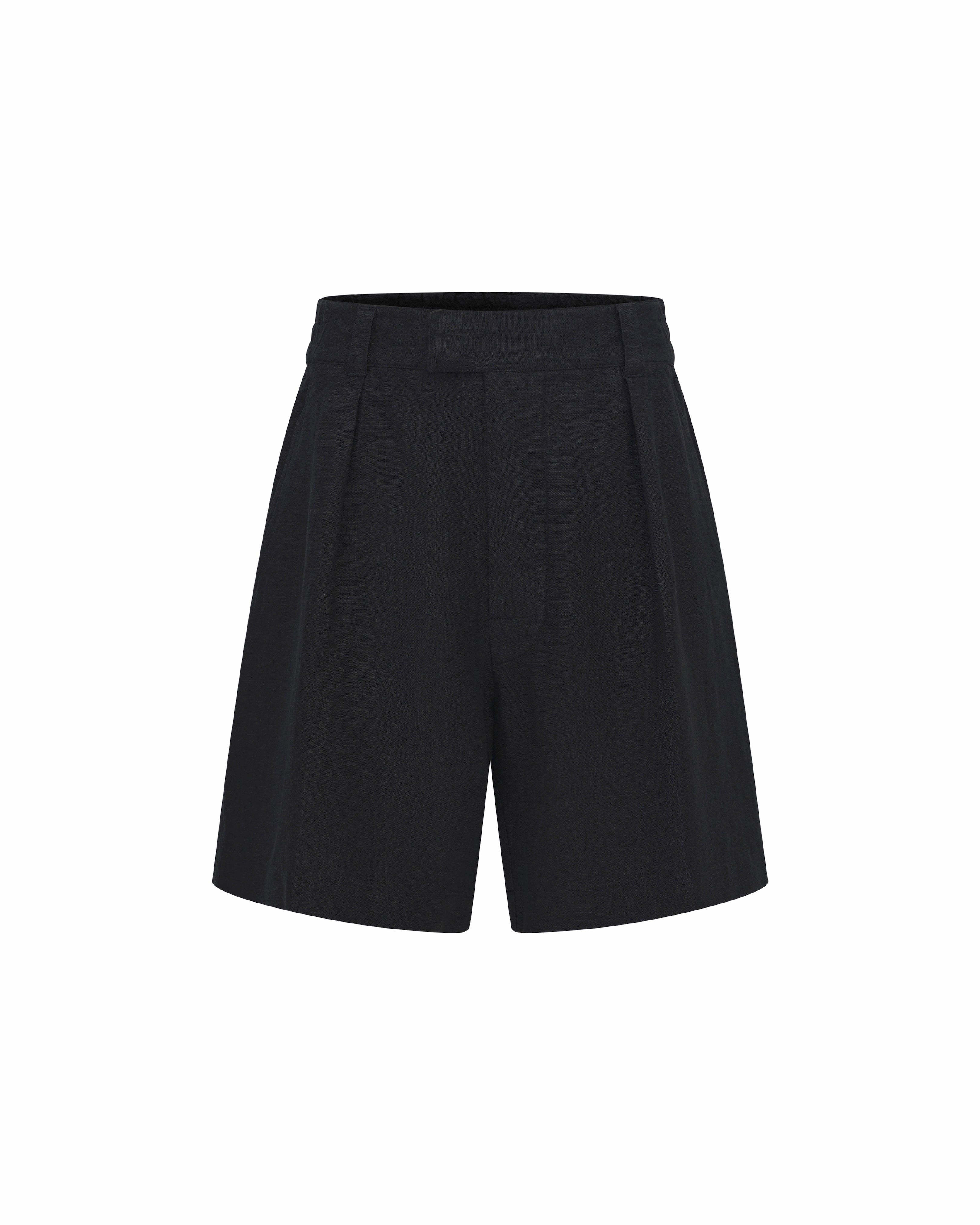 Bermuda Linen Shorts Black
