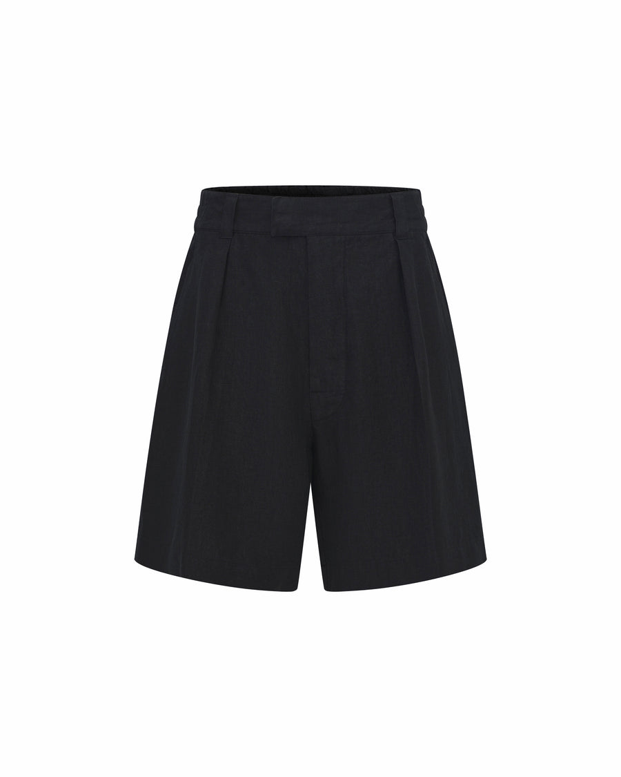 Bermuda Linen Shorts Black