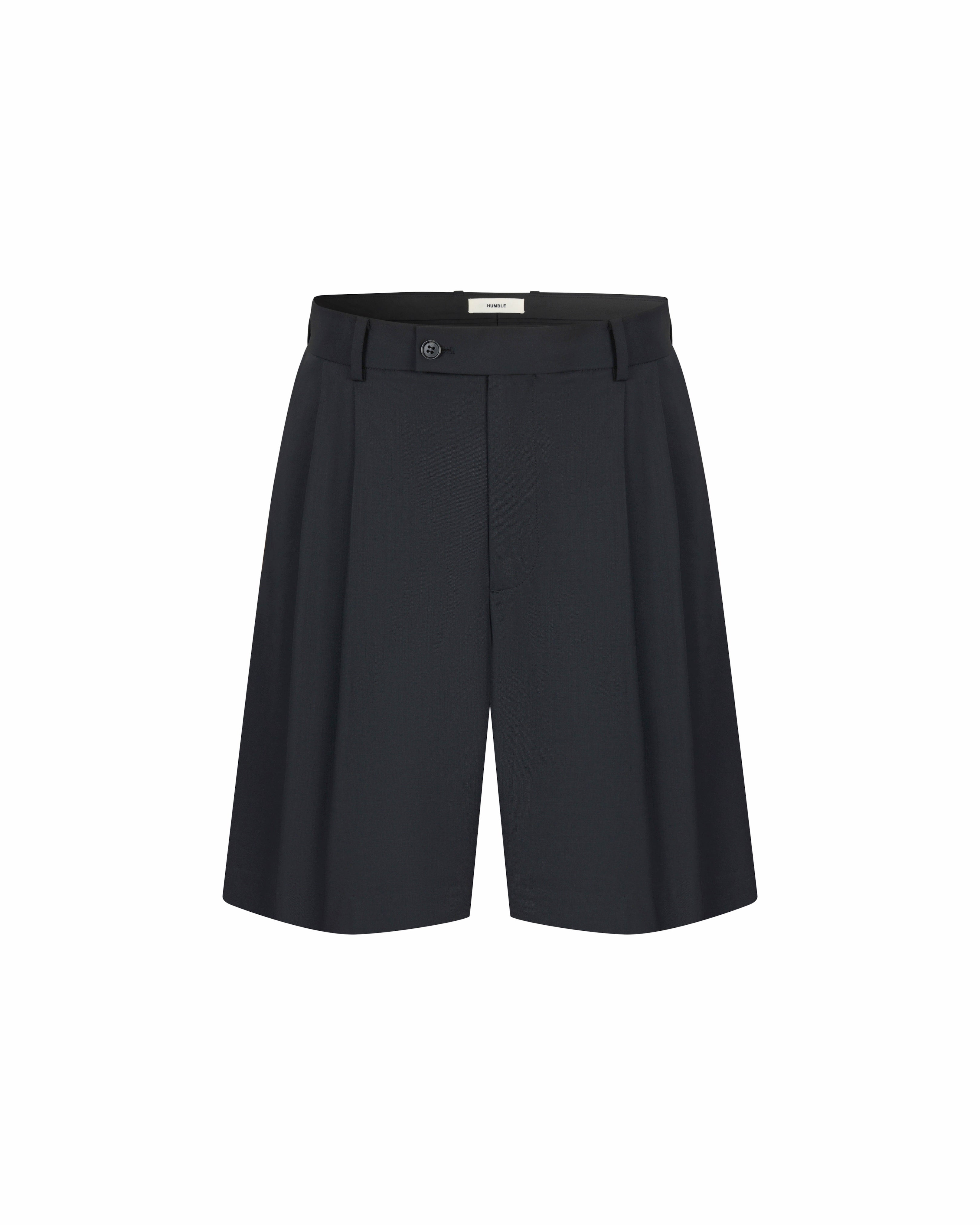 Two-Tuck Shorts Black