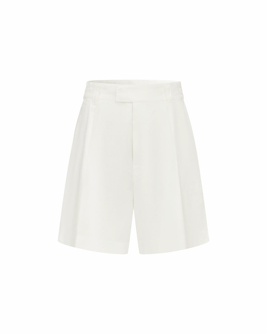 Bermuda Linen Shorts White