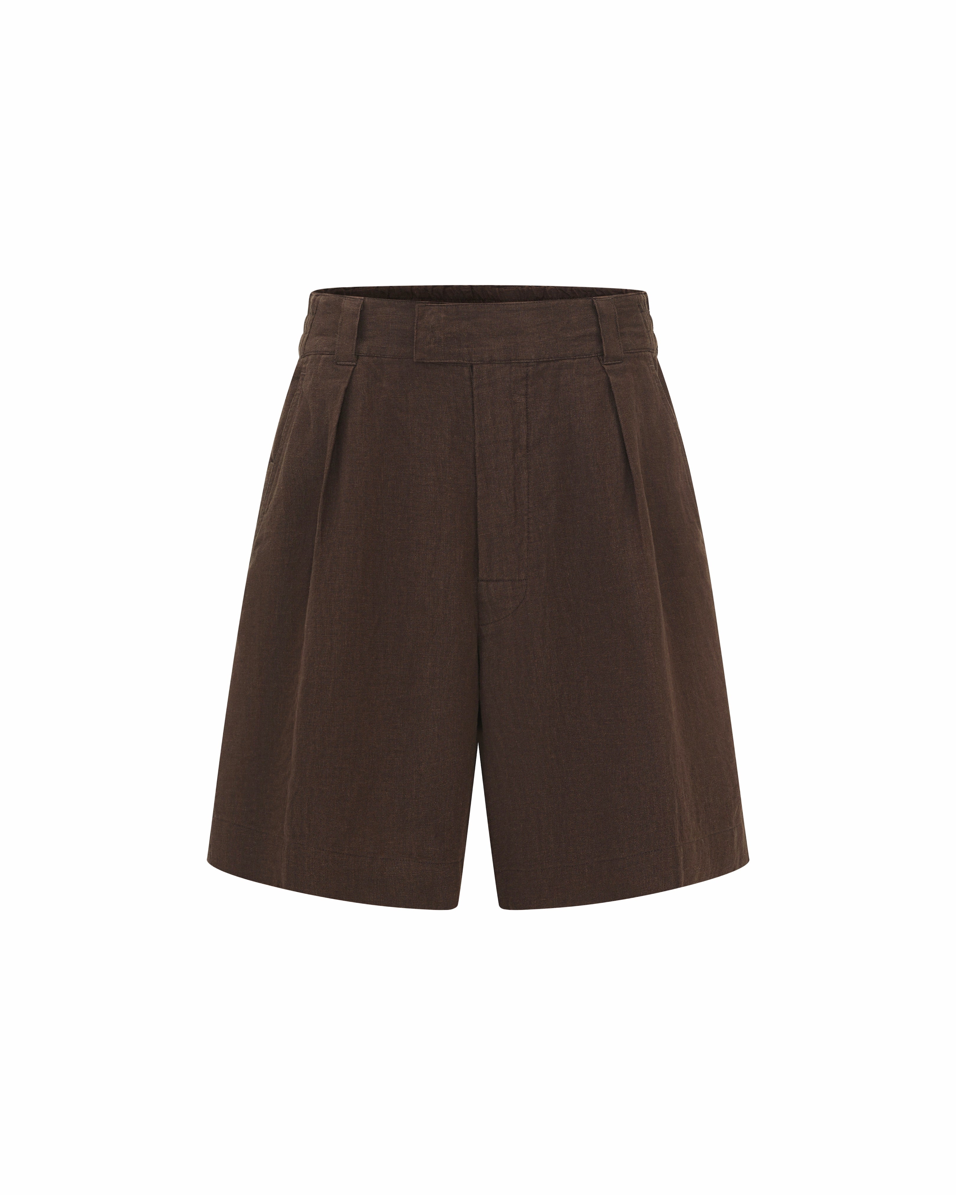 Bermuda Linen Shorts Brown