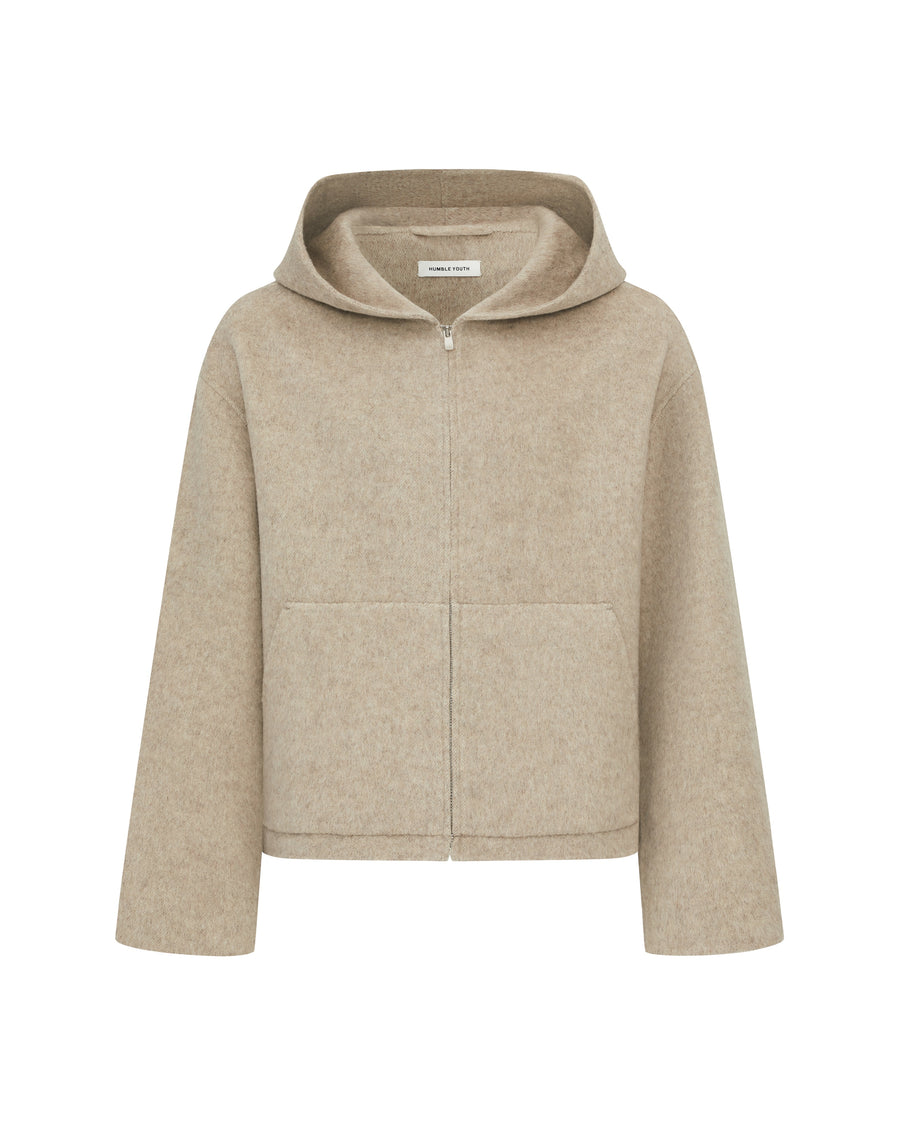 Hooded Wool Jacket Oatmeal