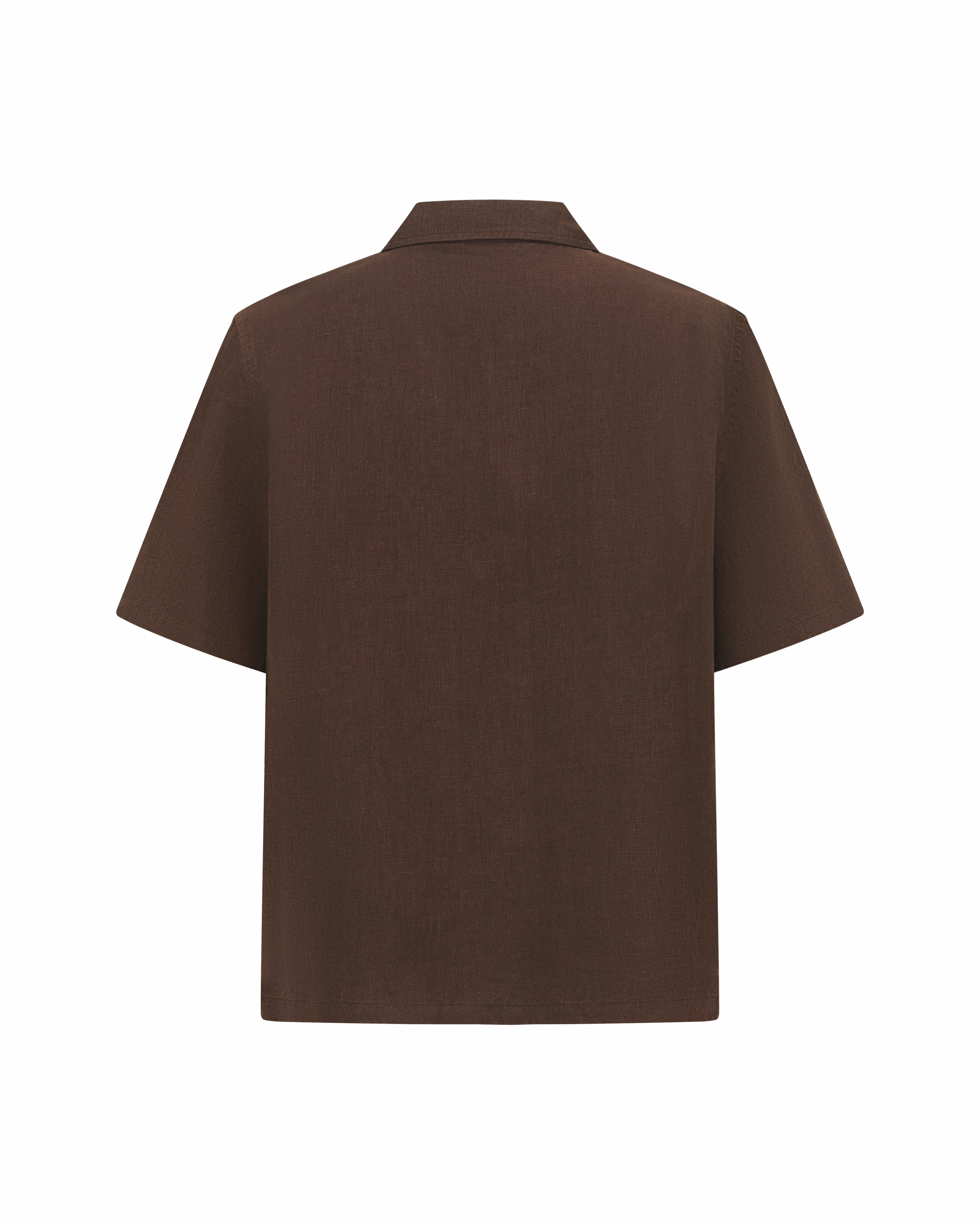 Boxy Short-Sleeve Shirt Brown