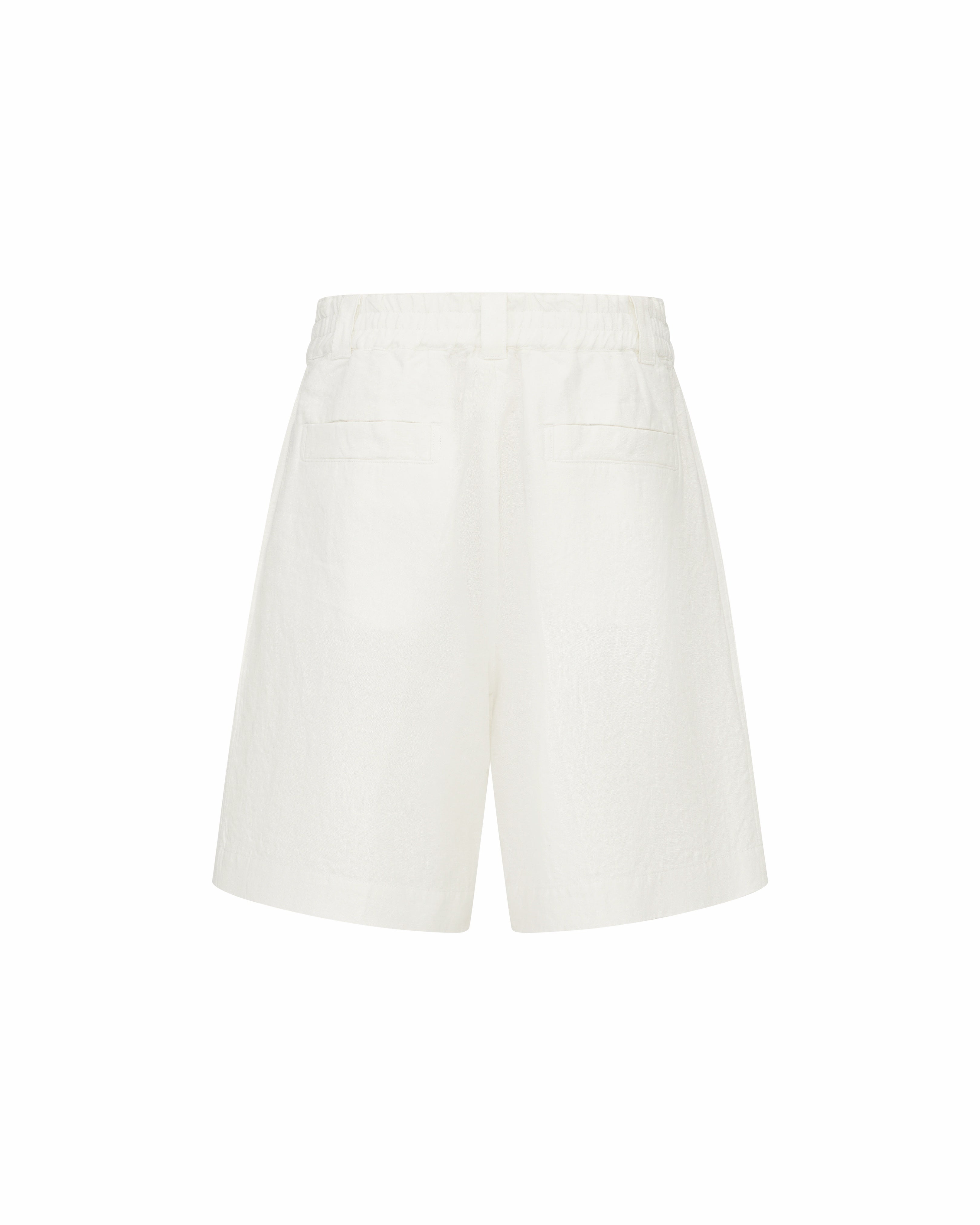 Bermuda Linen Shorts White