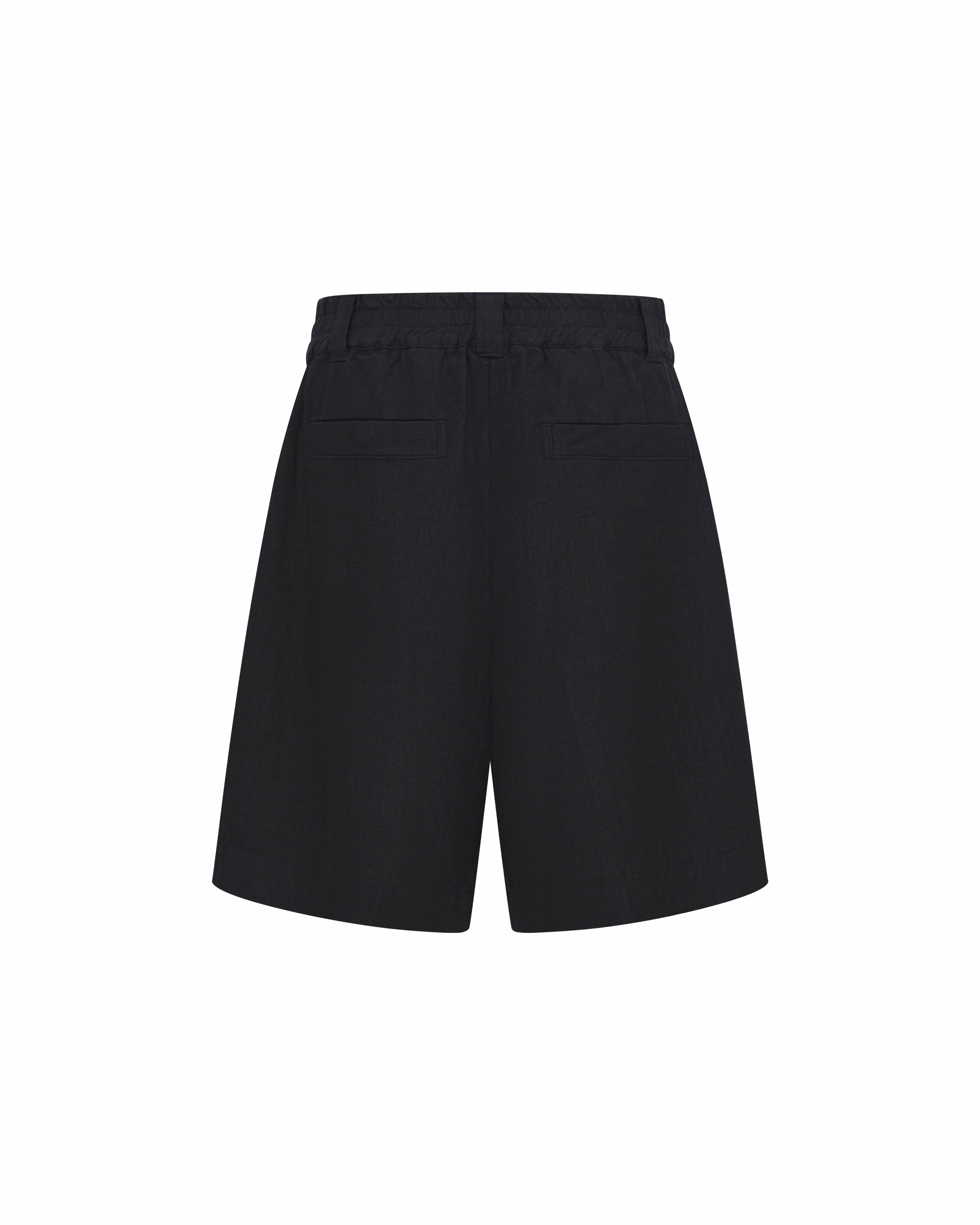 Bermuda Linen Shorts Black
