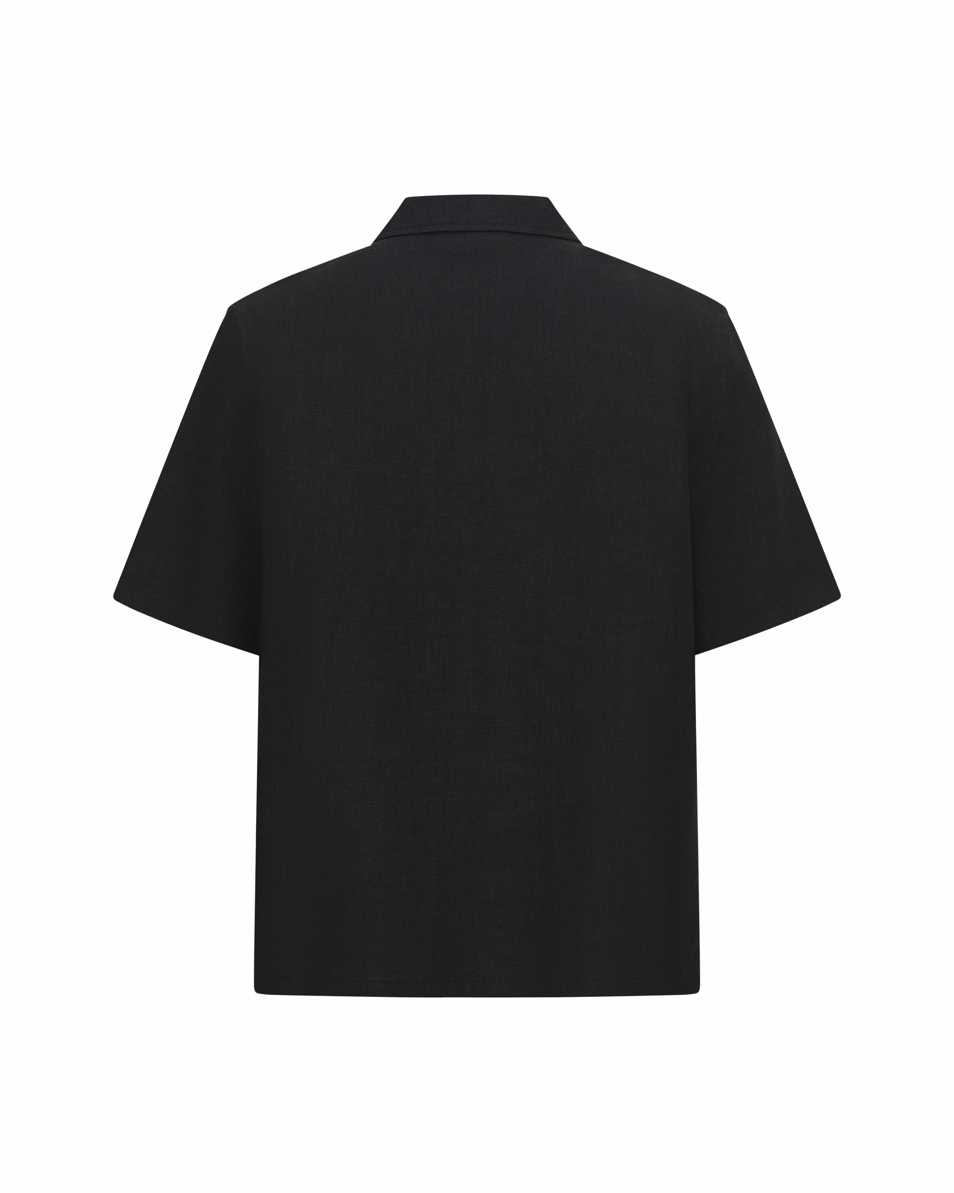 Boxy Short-Sleeve Shirt Black