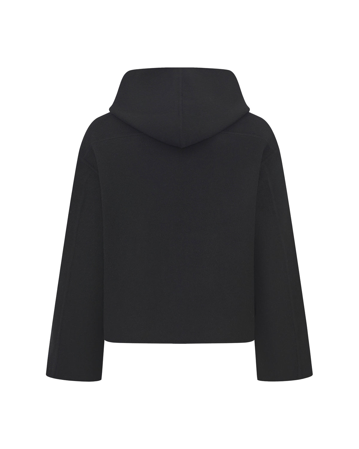 Hooded Wool Jacket Black – product image 2