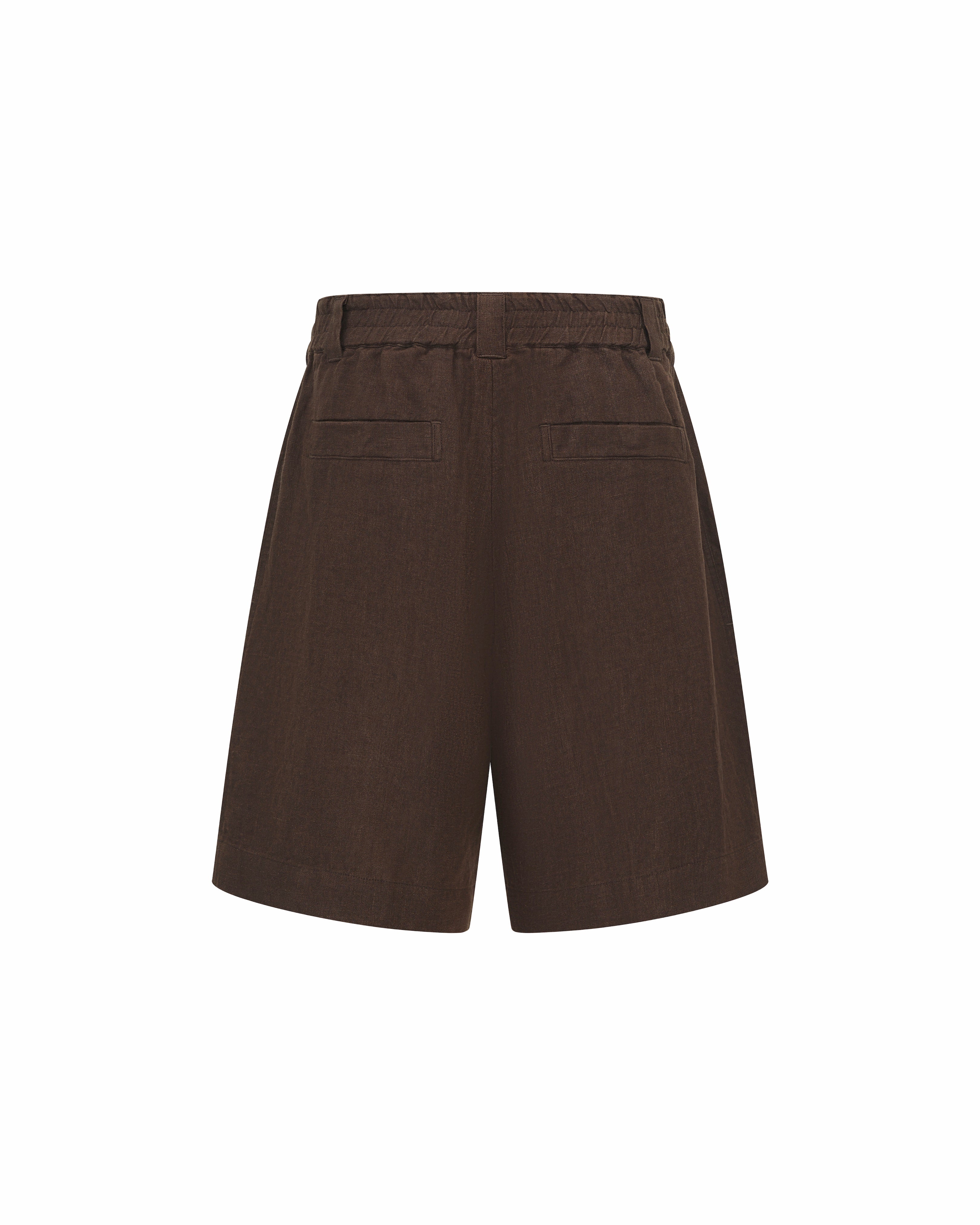 Bermuda Linen Shorts Brown
