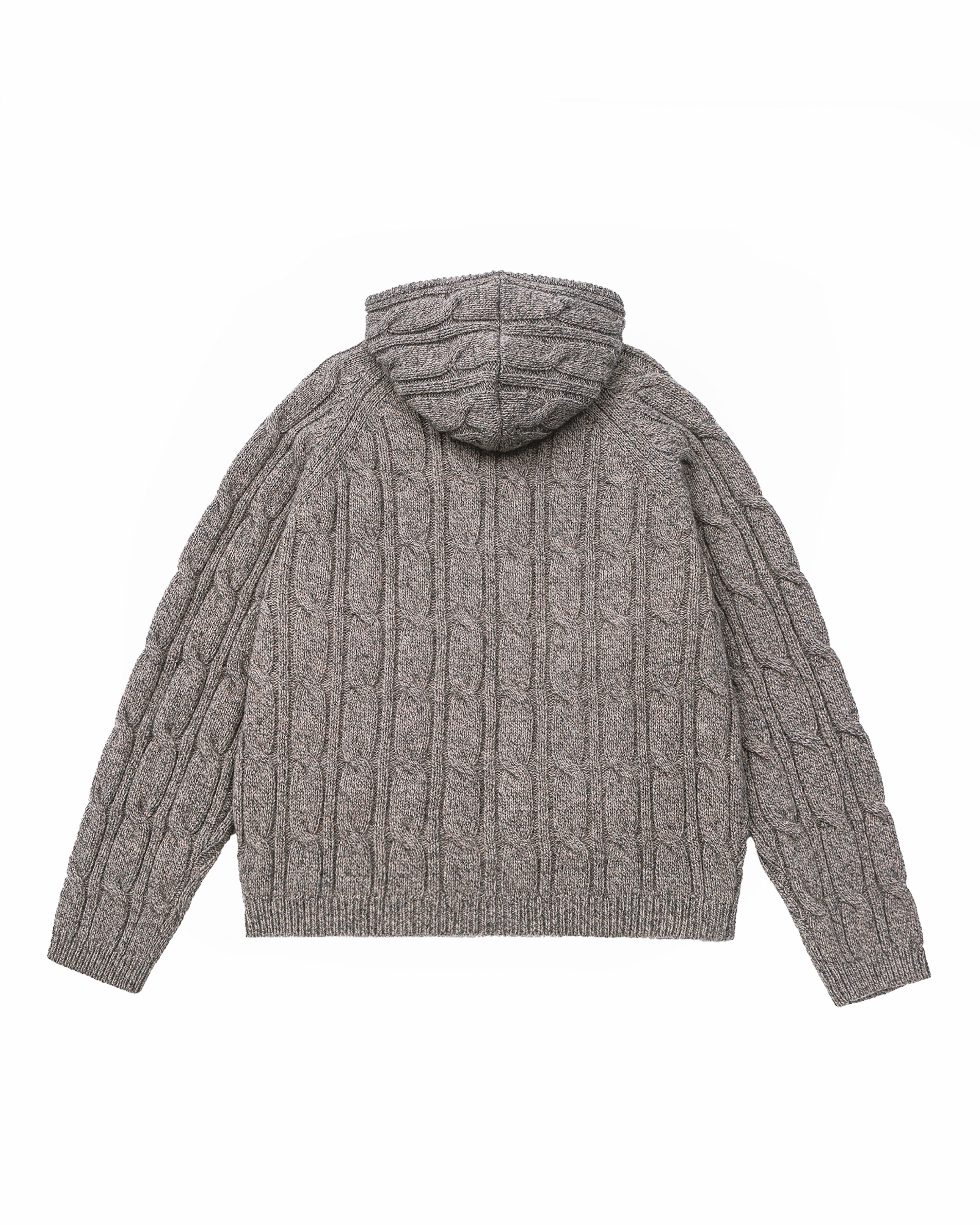 Cable-Knit Zip-Up Hoodie