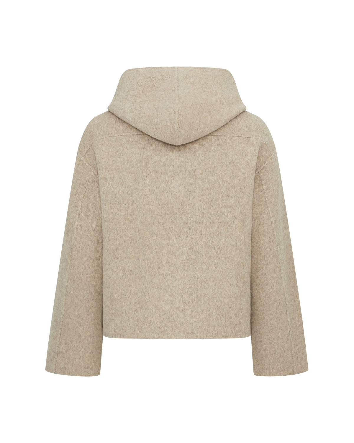 Hooded Wool Jacket Oatmeal – product image 2