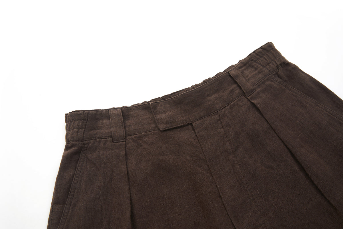 Bermuda Linen Shorts Brown – product image 3
