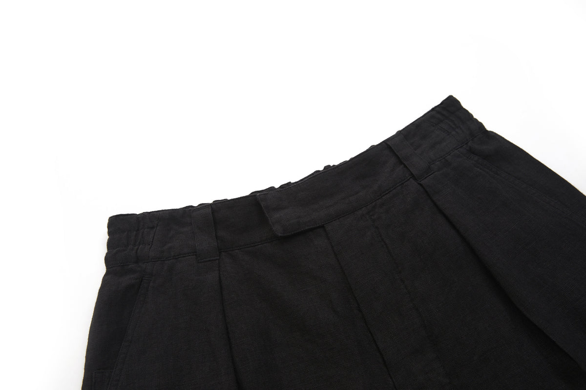 Bermuda Linen Shorts Black – product image 3