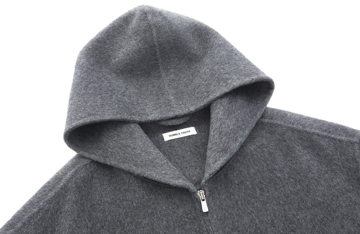 Hooded Wool Jacket Grey – product image 3