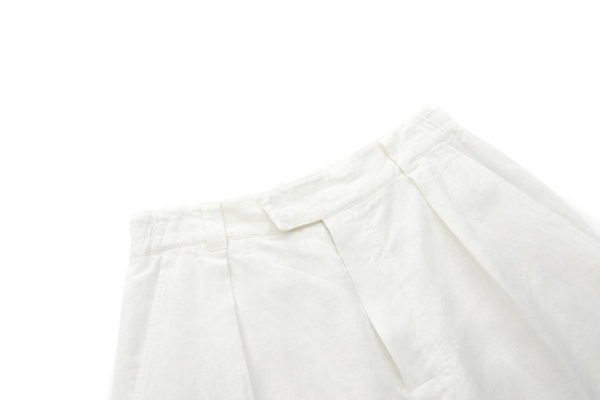 Bermuda Linen Shorts White – product image 3