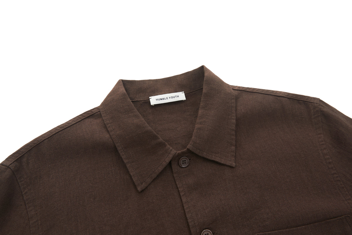 Boxy Short-Sleeve Shirt Brown – product image 3