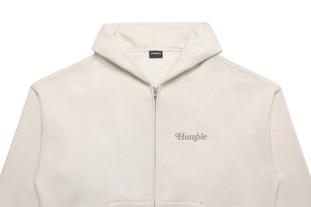 Work Hard Stay Humble Zip-Up Hoodie Egg Shell – product image 3