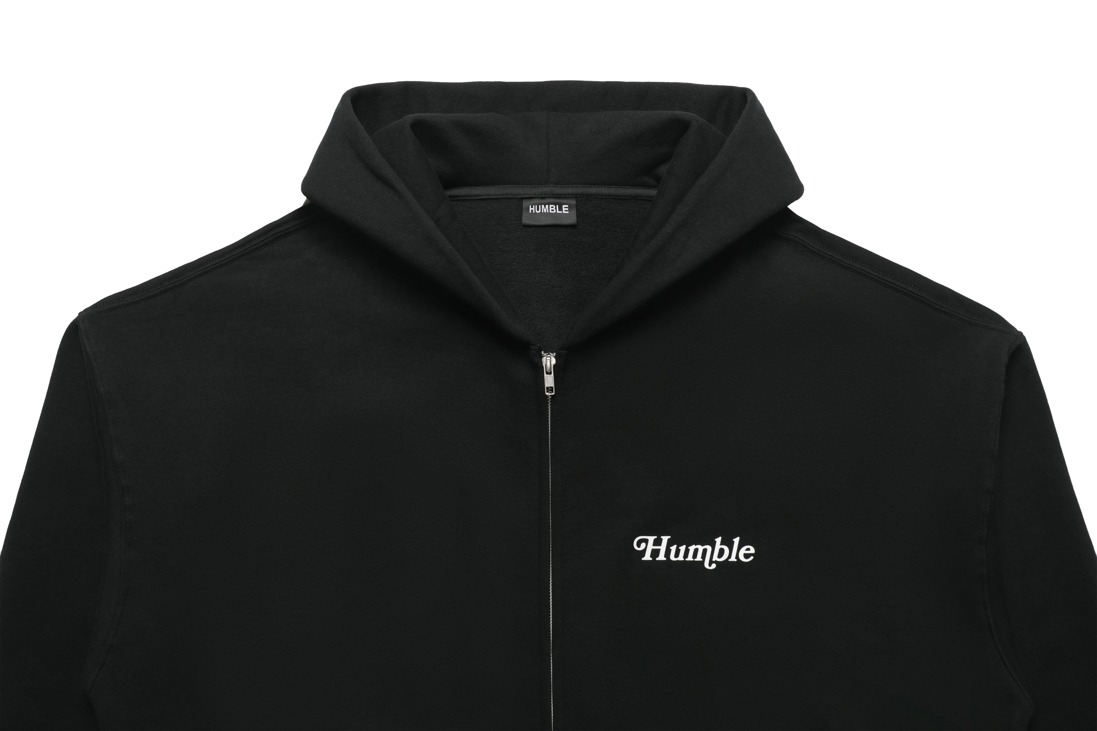 Work Hard Stay Humble Zip-Up Hoodie Black