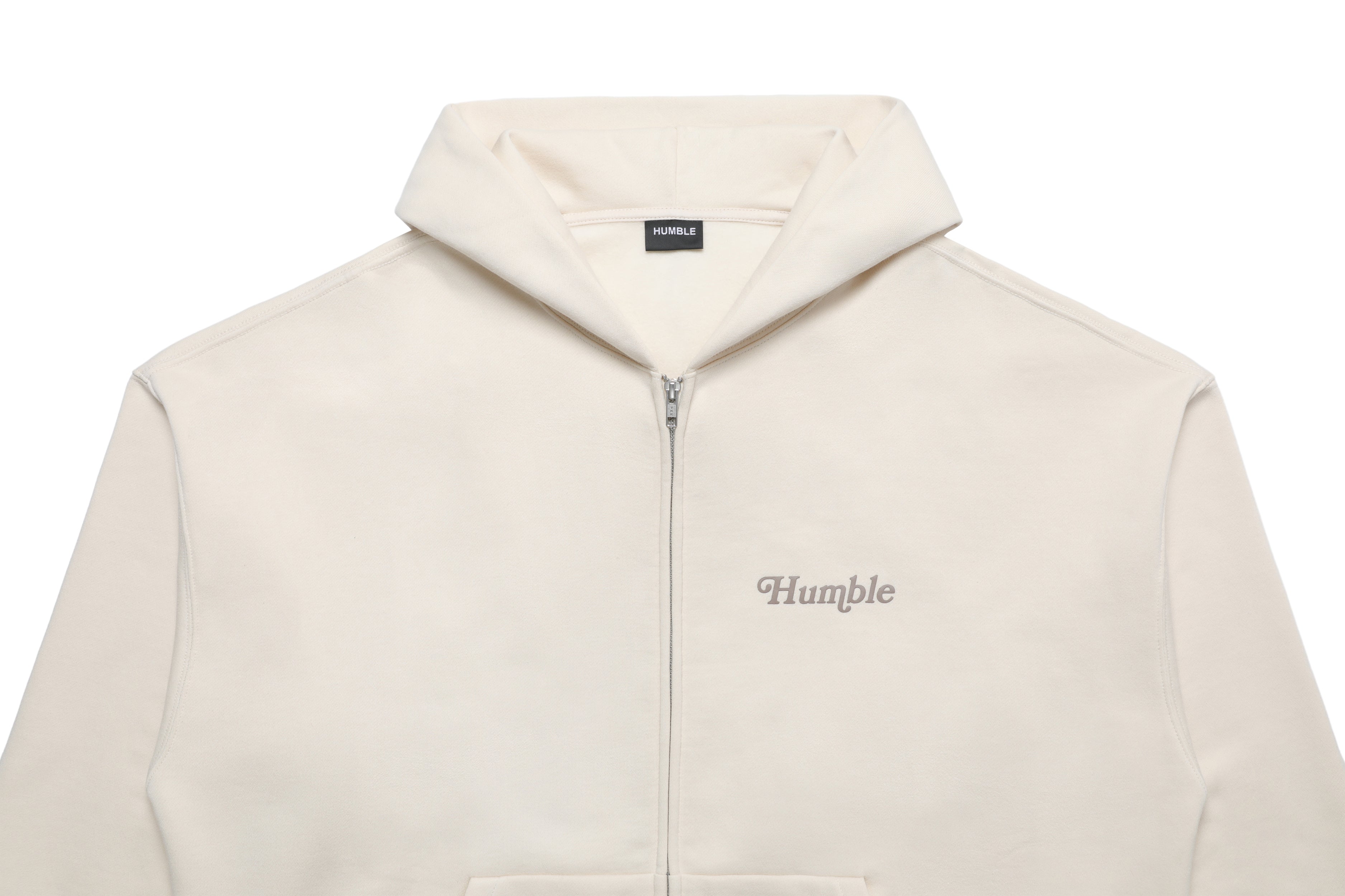 Work Hard Stay Humble Zip-Up Hoodie Egg Shell