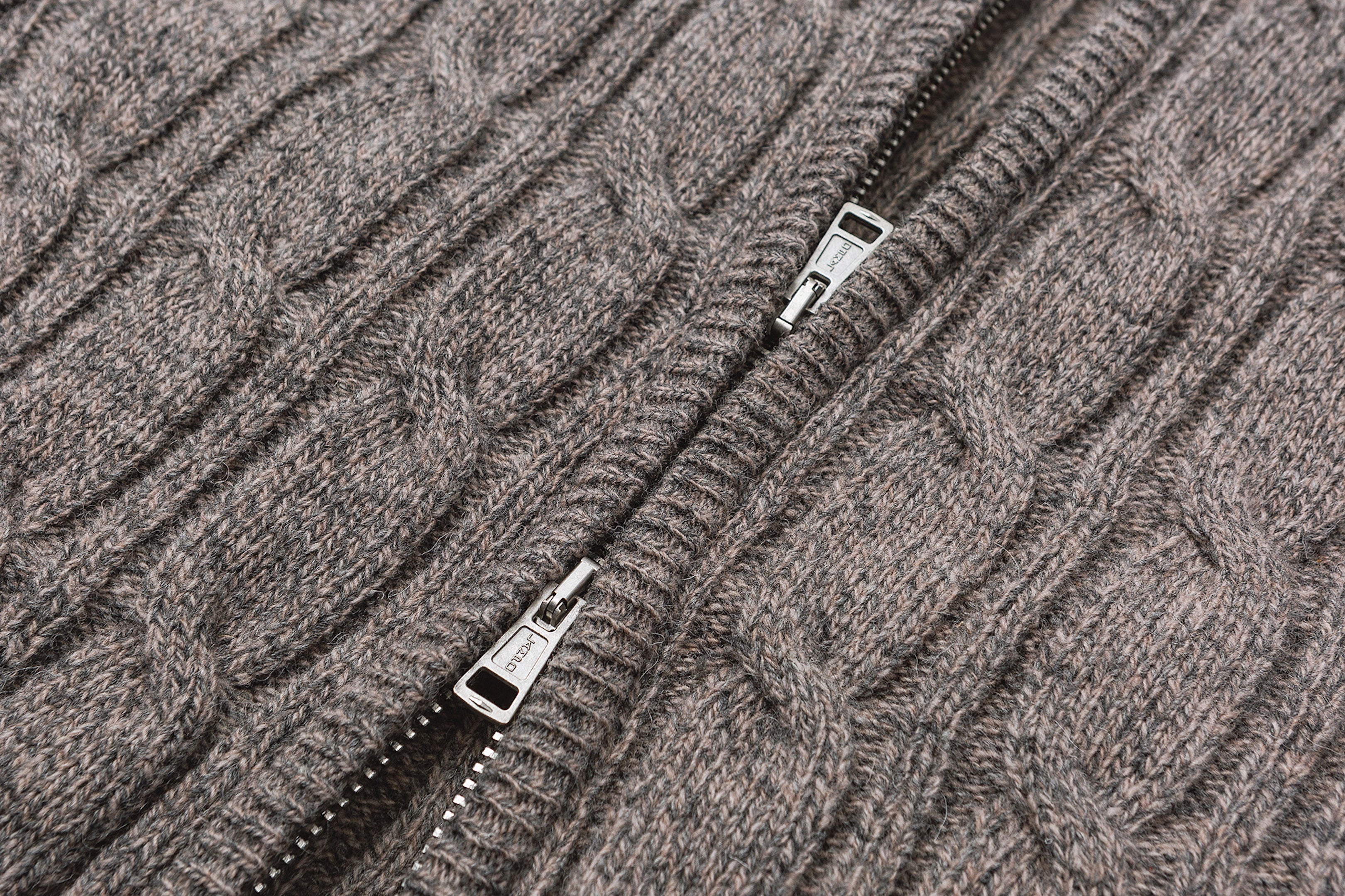 Cable-Knit Zip-Up Hoodie