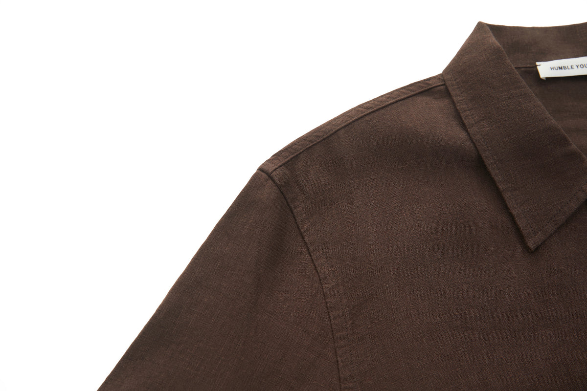 Boxy Short-Sleeve Shirt Brown – product image 4