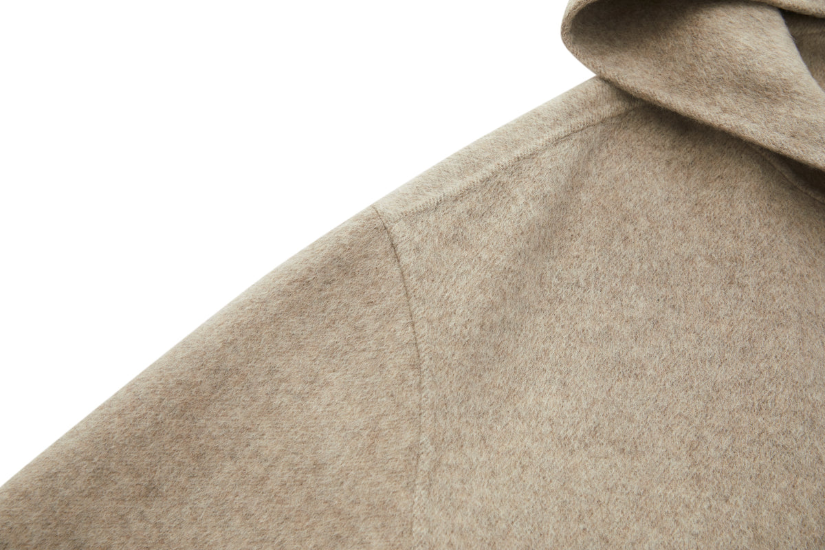 Hooded Wool Jacket Oatmeal – product image 4