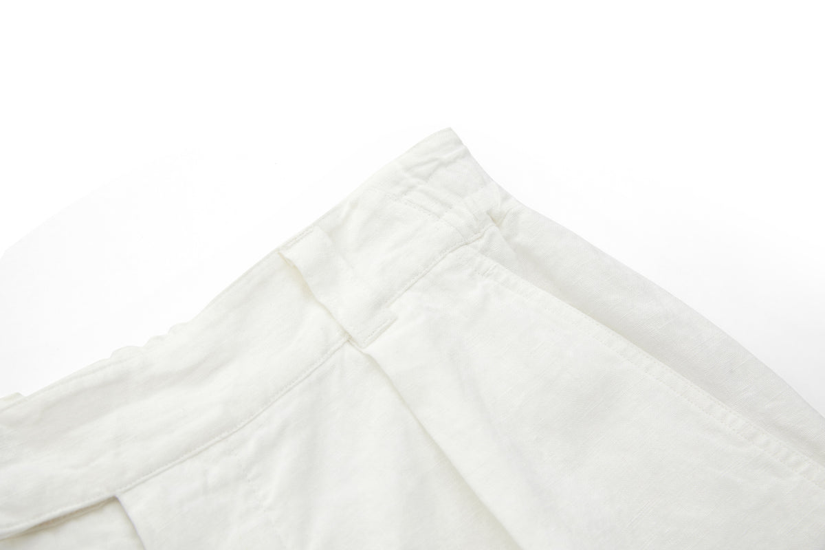 Bermuda Linen Shorts White – product image 4