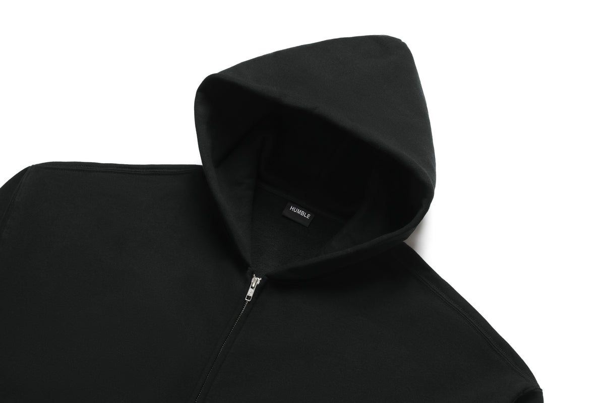 Work Hard Stay Humble Zip-Up Hoodie Black – product image 4