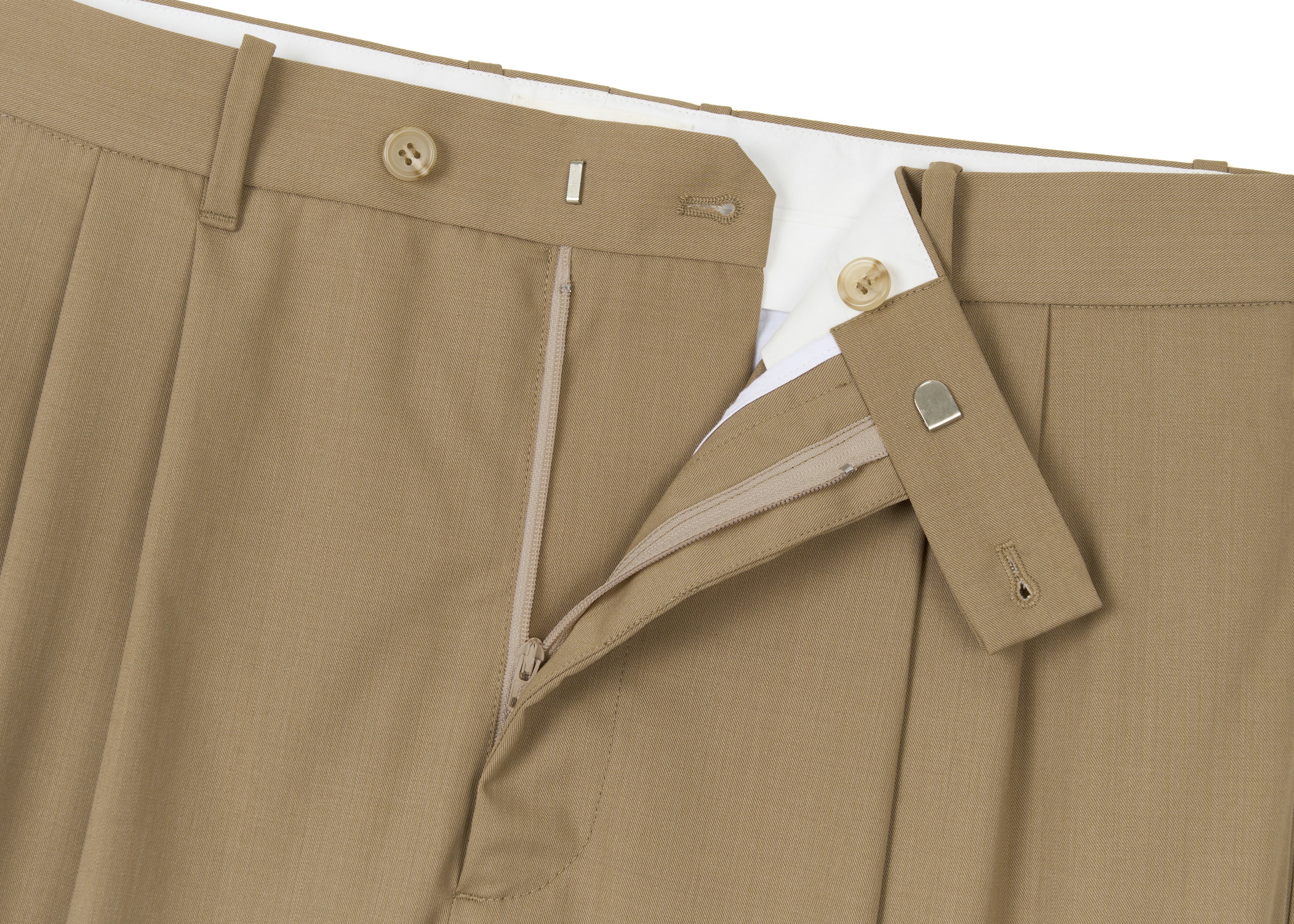 Two-Tuck Trousers Khaki
