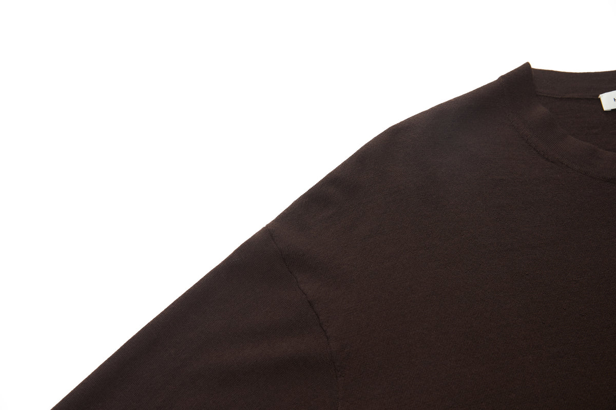 Wool T-Shirt Brown (Garter Stitch) – product image 4