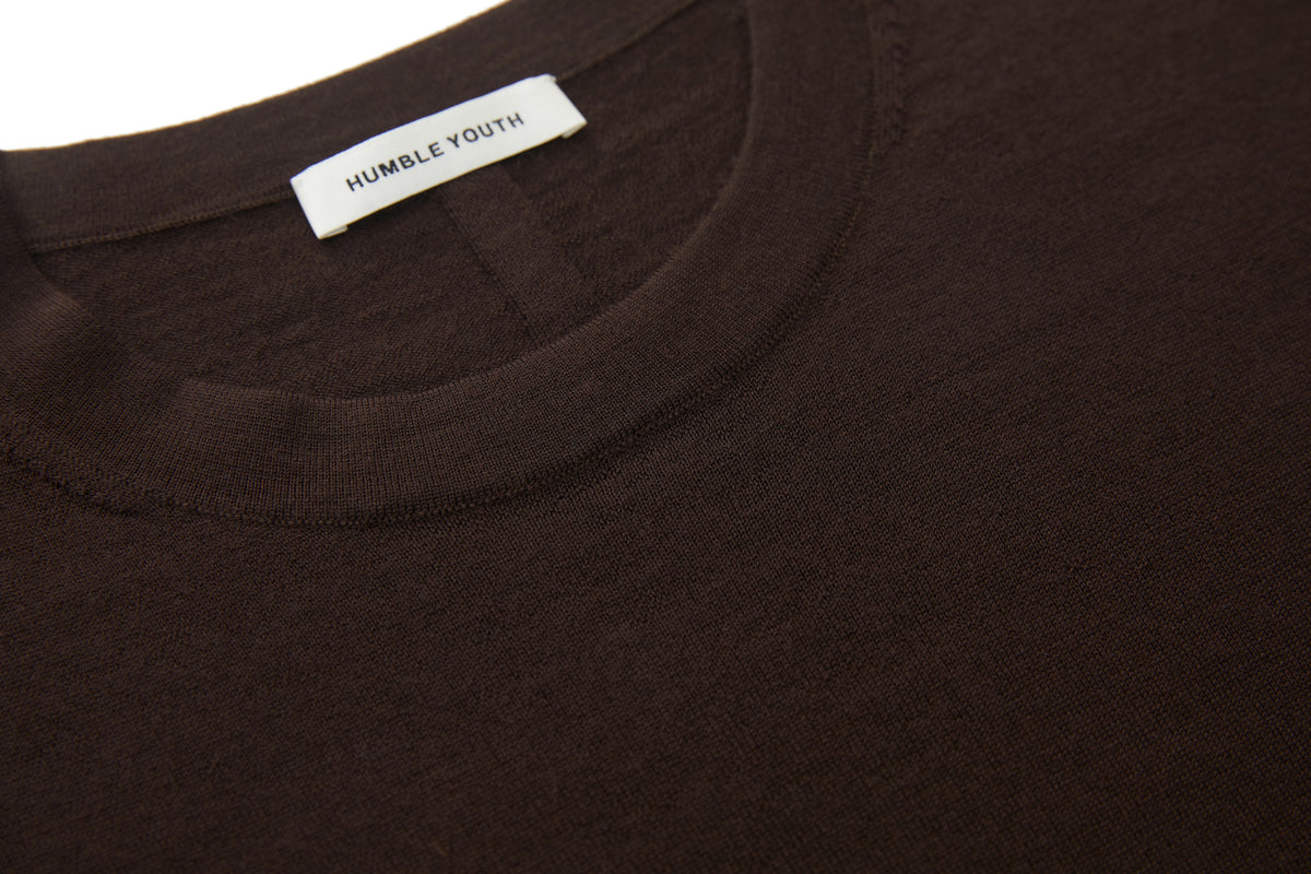 Wool T-Shirt Brown (Garter Stitch) – product image 5