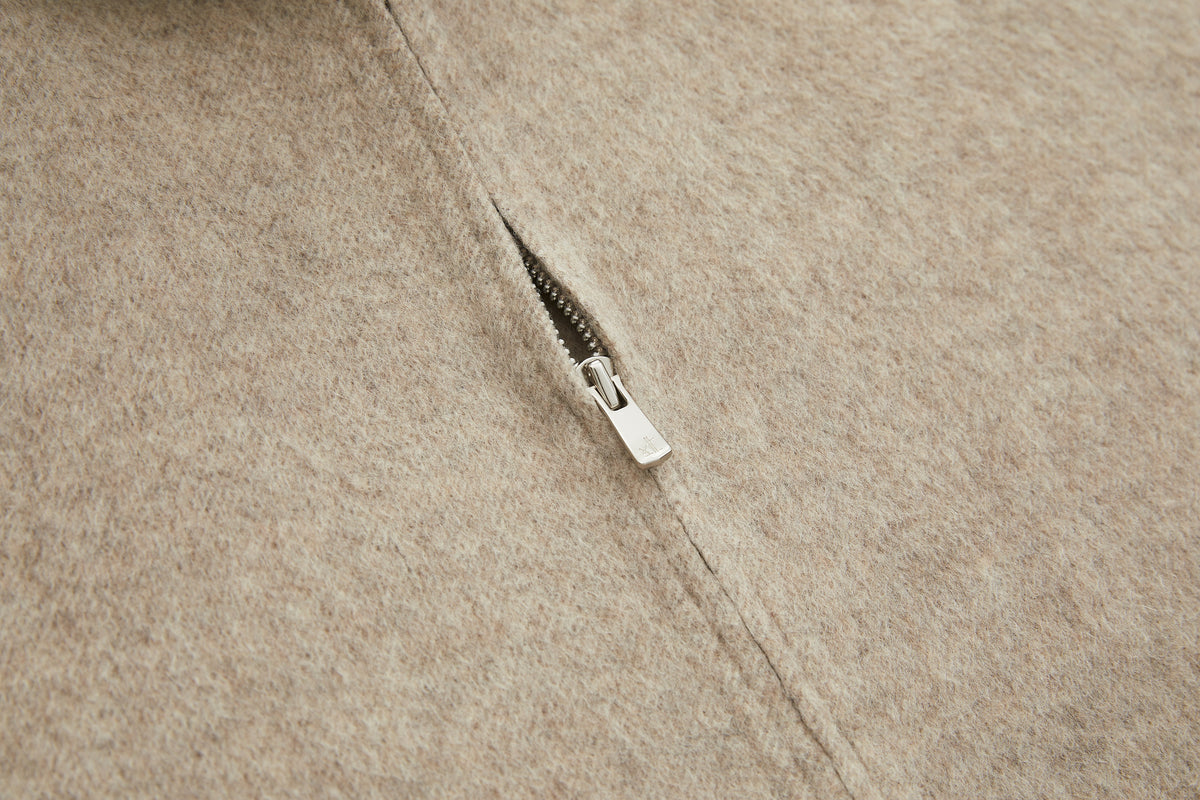 Hooded Wool Jacket Oatmeal – product image 5