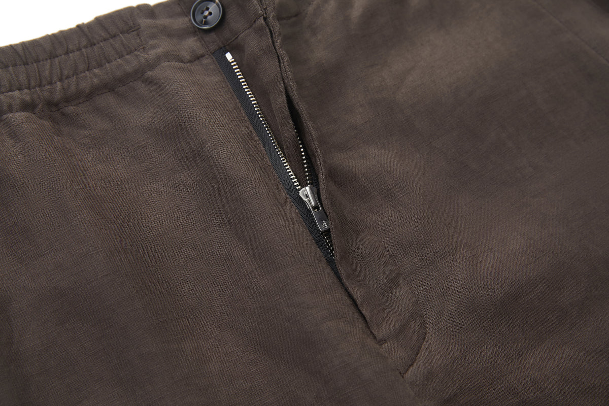 Linen Shorts Brown – product image 5