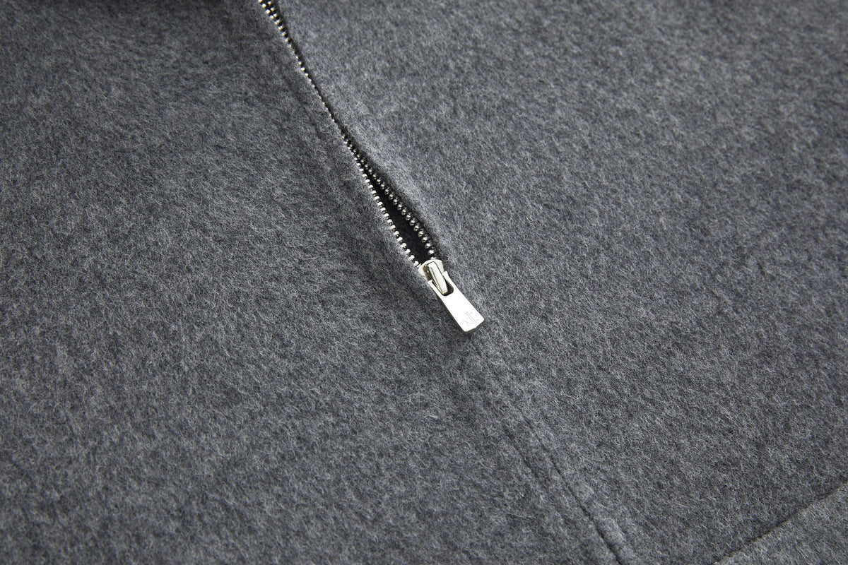 Hooded Wool Jacket Grey – product image 5