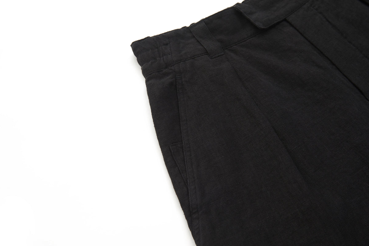 Bermuda Linen Shorts Black – product image 5