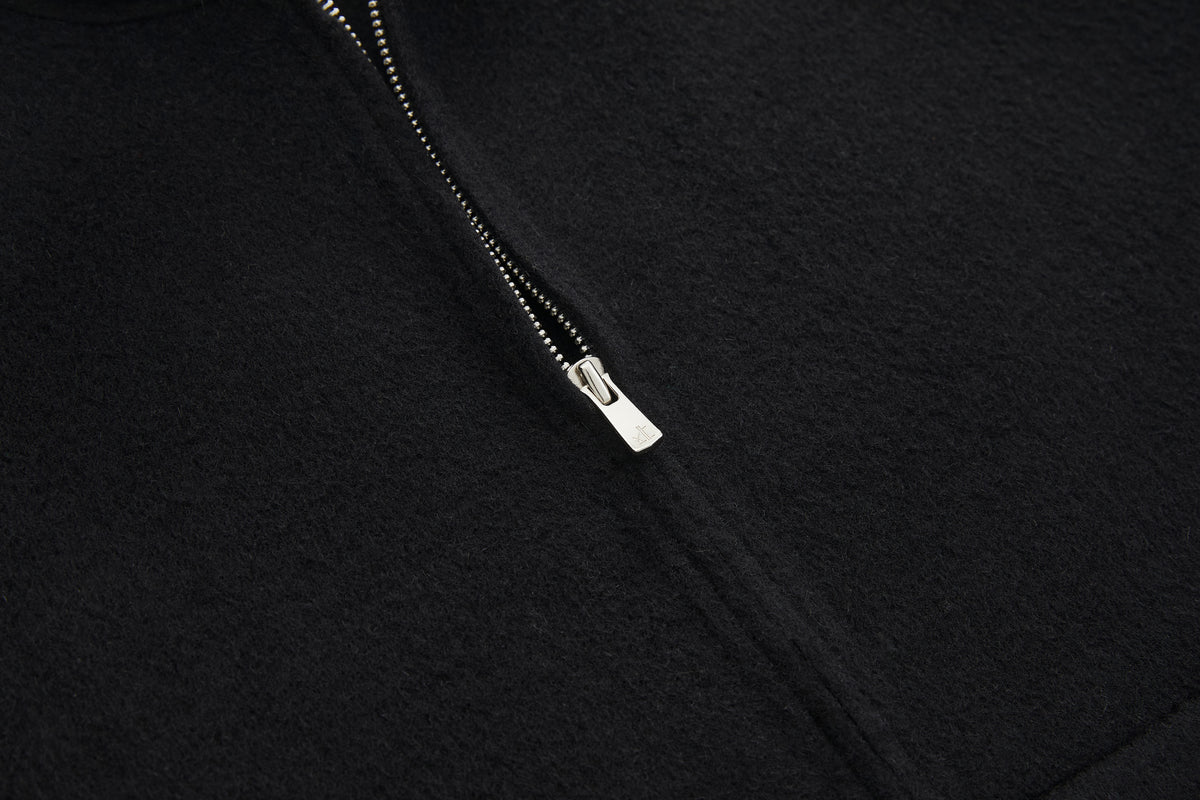 Hooded Wool Jacket Black – product image 5