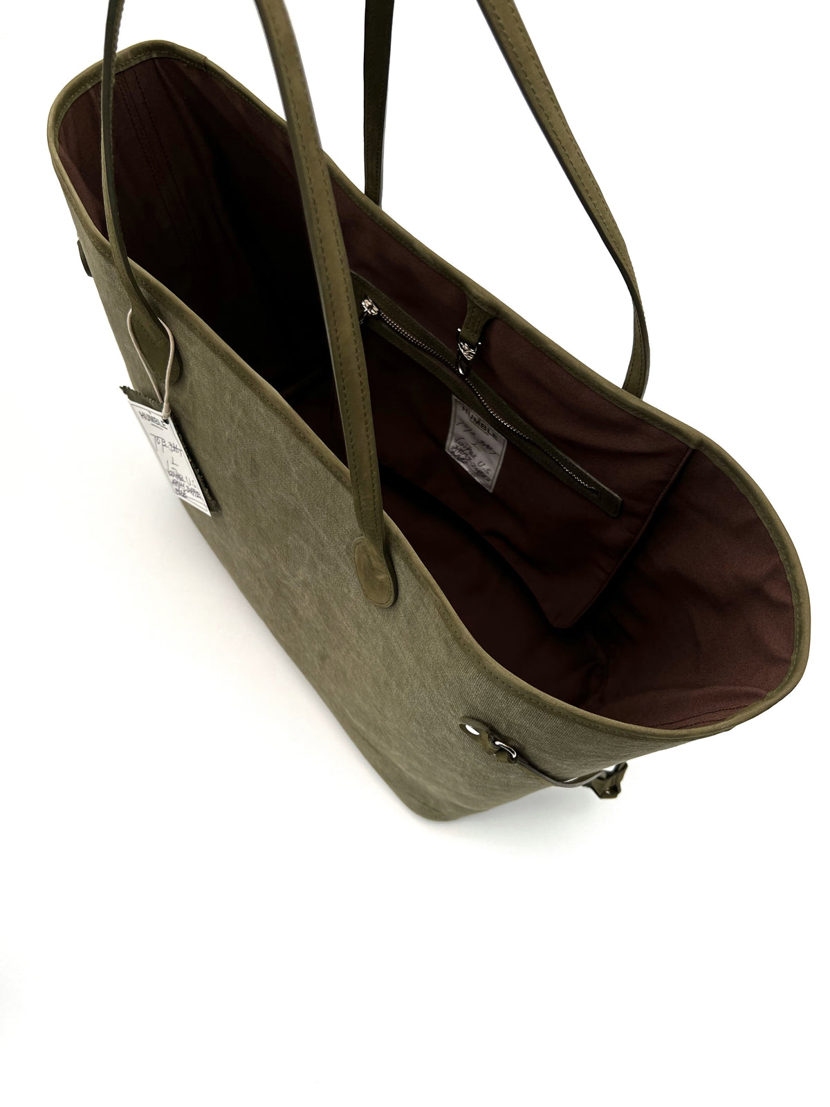Tote Bag L Col#1 — angled top view of the open interior