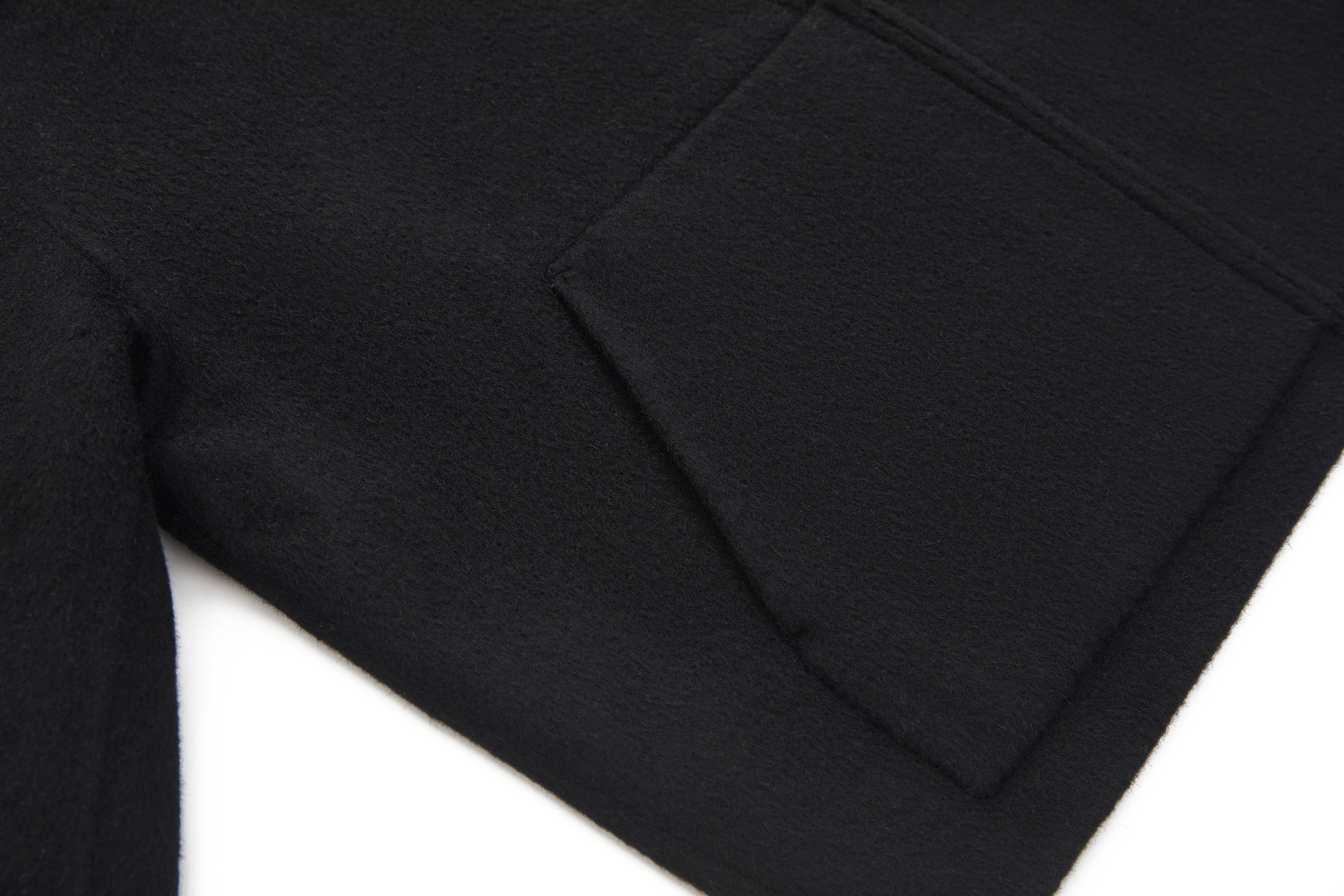 Hooded Wool Jacket Black