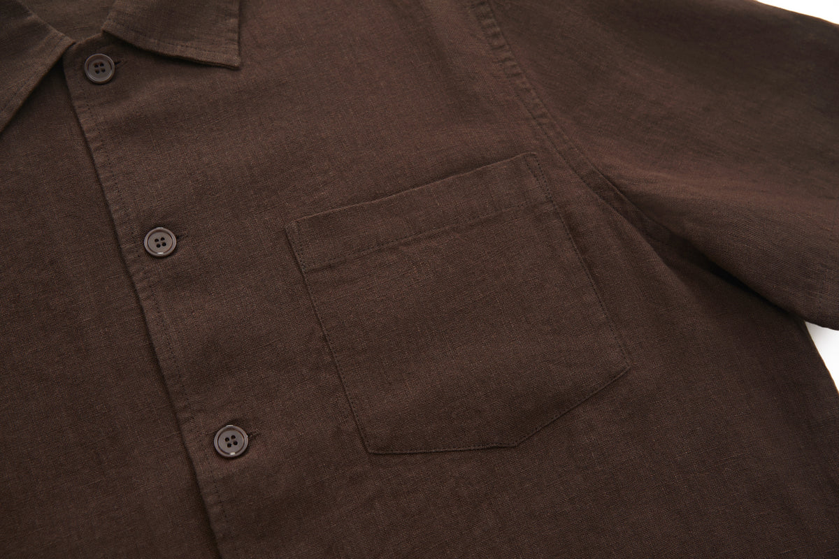 Boxy Short-Sleeve Shirt Brown – product image 6