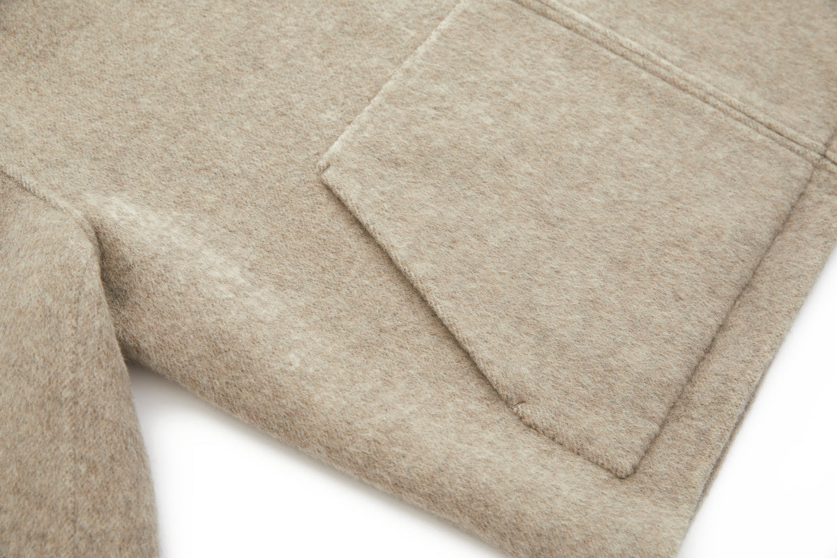 Hooded Wool Jacket Oatmeal – product image 6