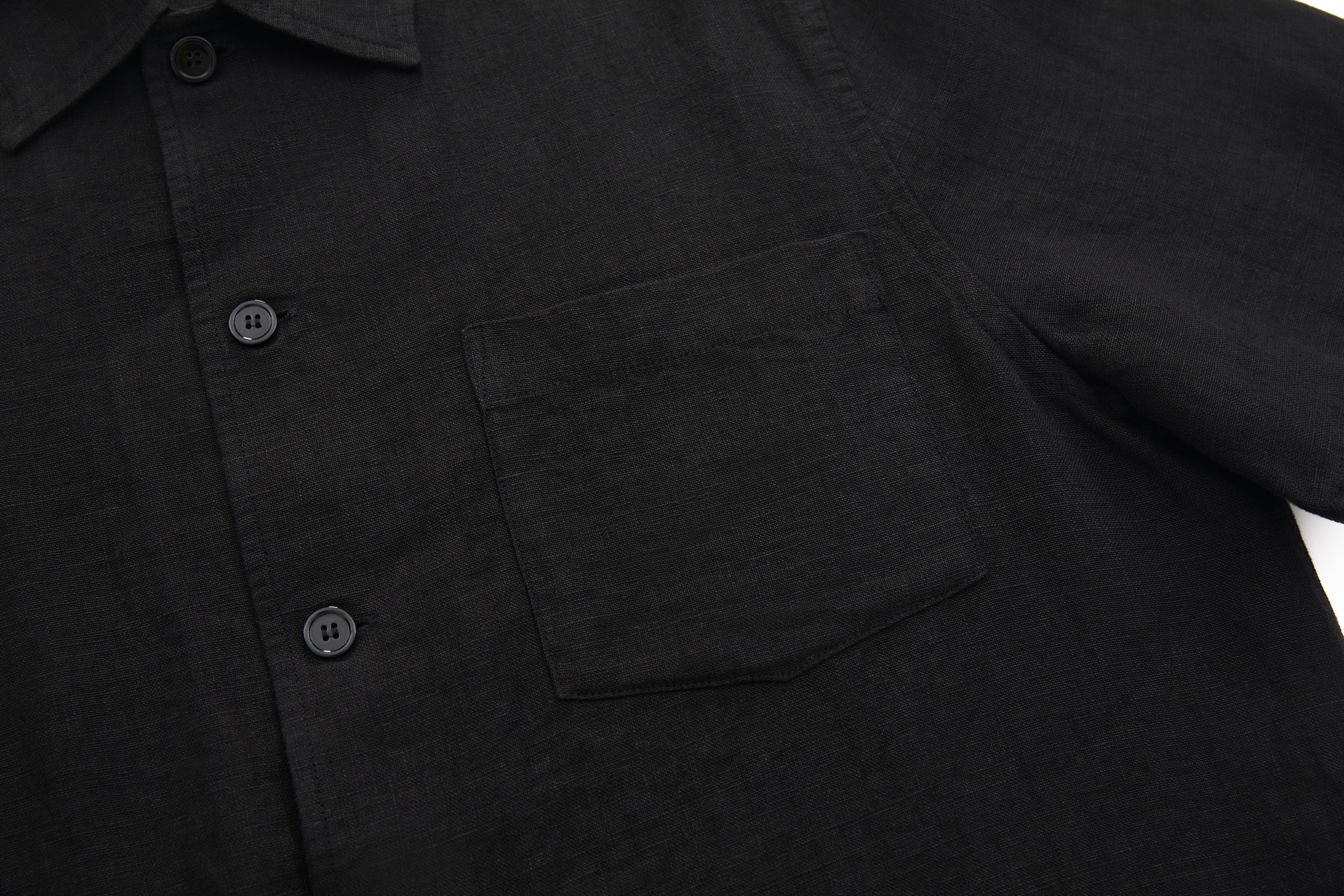 Boxy Short-Sleeve Shirt Black