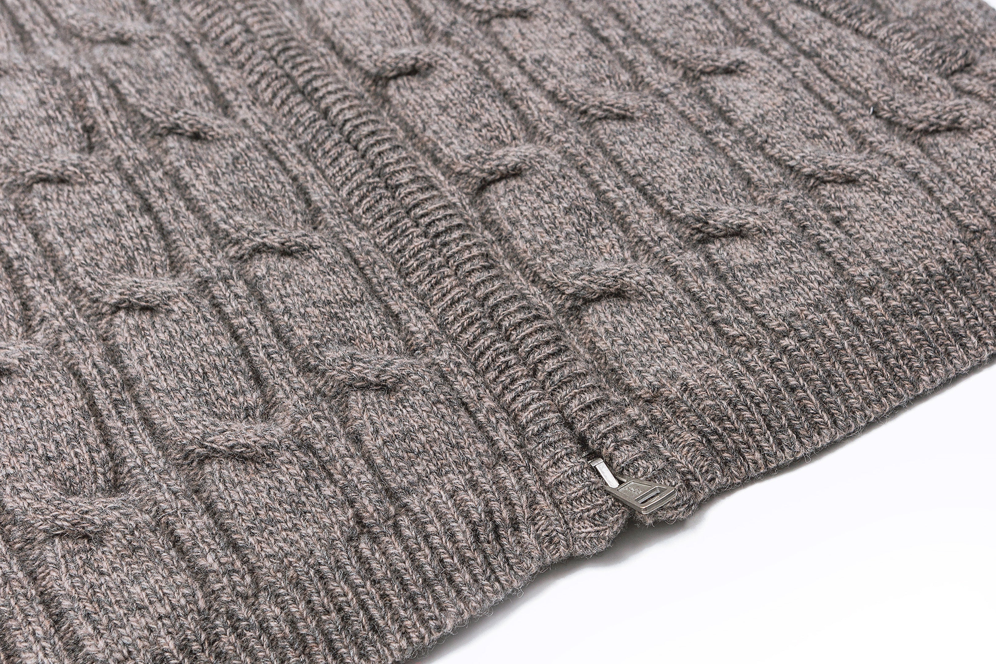Cable-Knit Zip-Up Hoodie
