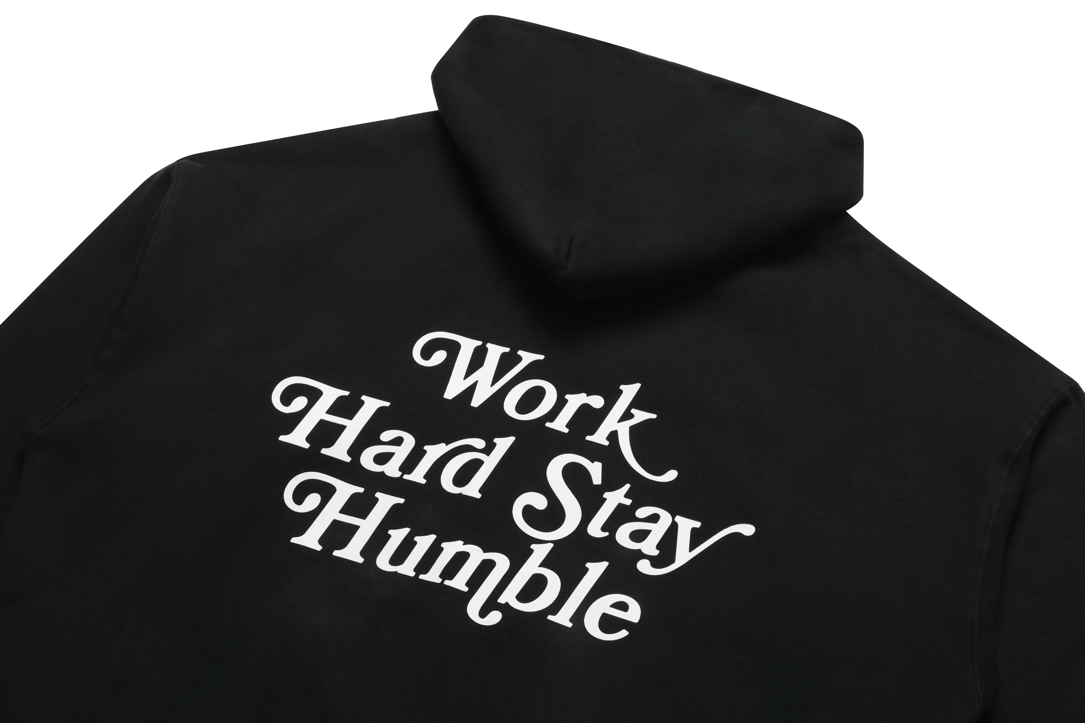 Work Hard Stay Humble Zip-Up Hoodie Black