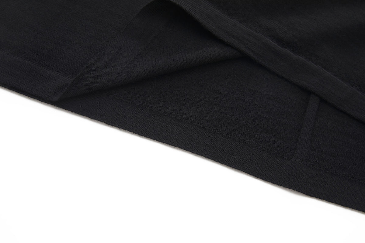 Wool T-Shirt Black (Garter Stitch) – product image 7