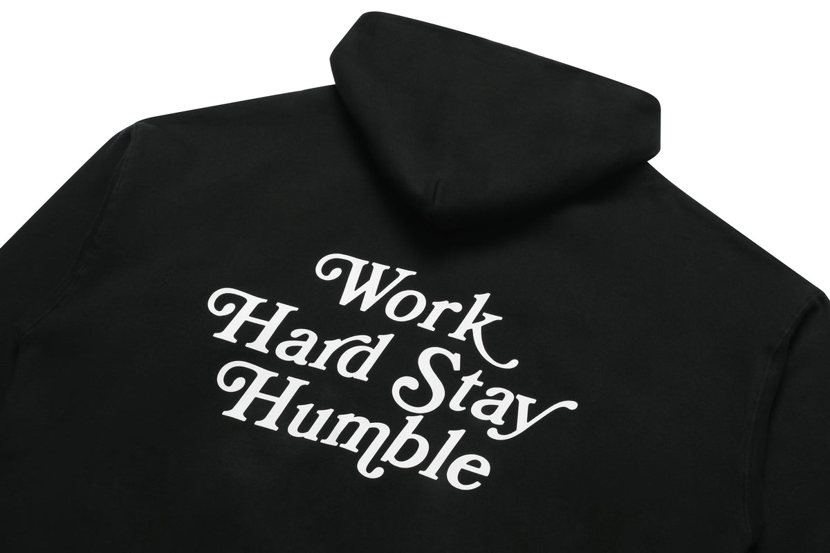 Work Hard Stay Humble Zip-Up Hoodie Black – product image 7