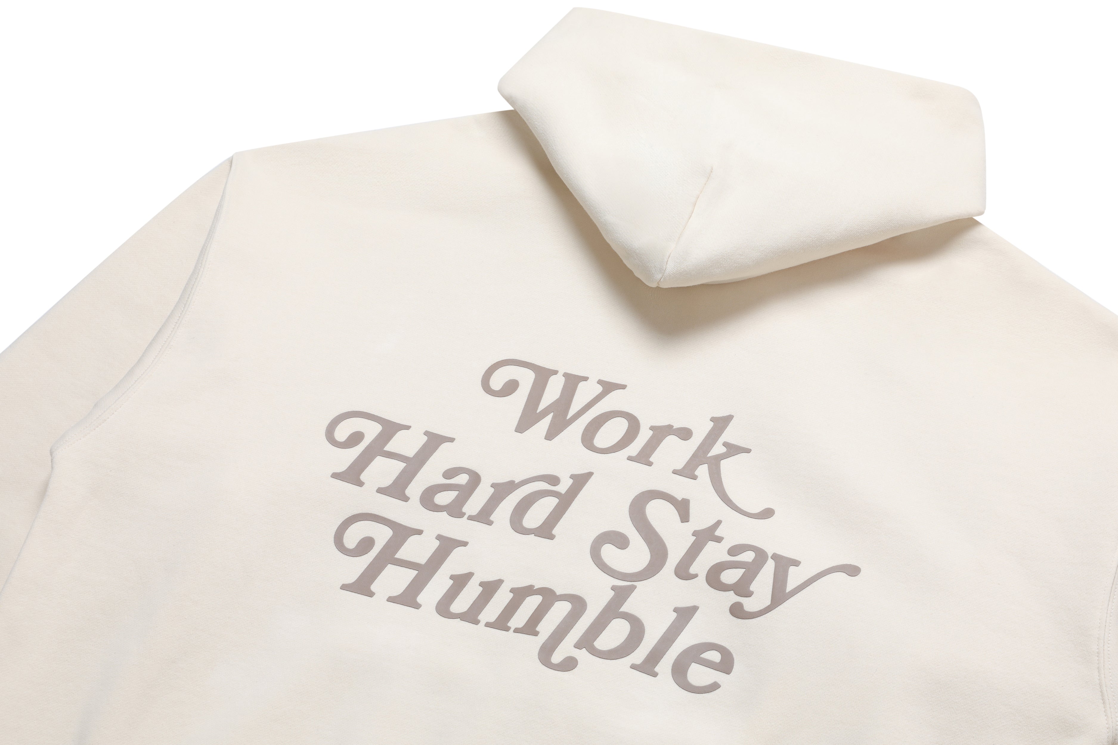 Work Hard Stay Humble Zip-Up Hoodie Egg Shell